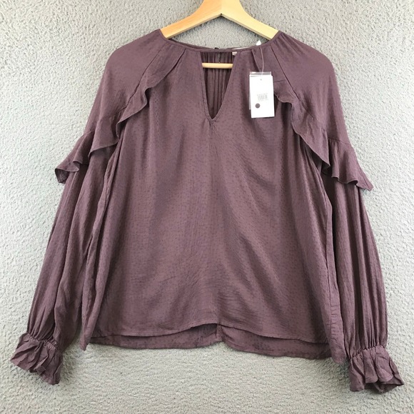 Lush Tops - NWT Nordstrom Lush Peppercorn Long Sleeve Blouse Top SZ M